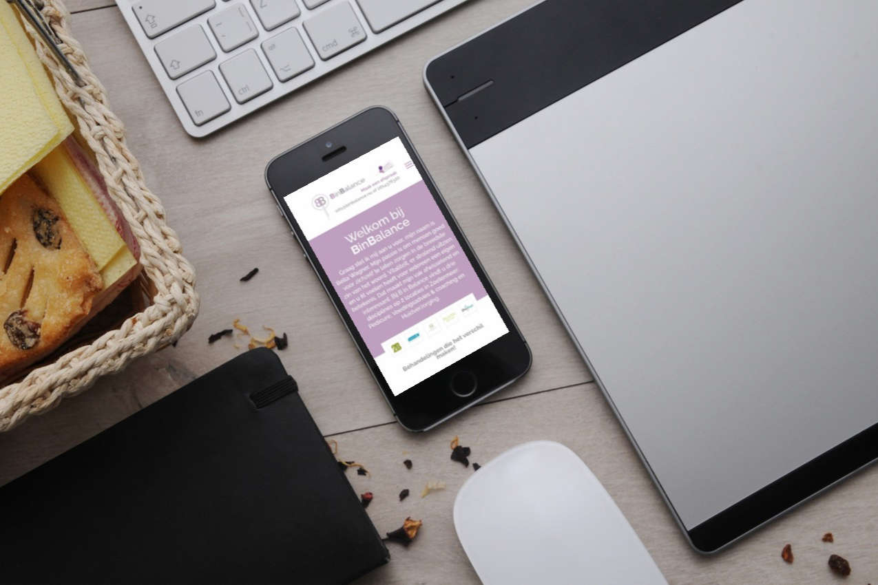 Schermafbeelding website op smartphone
