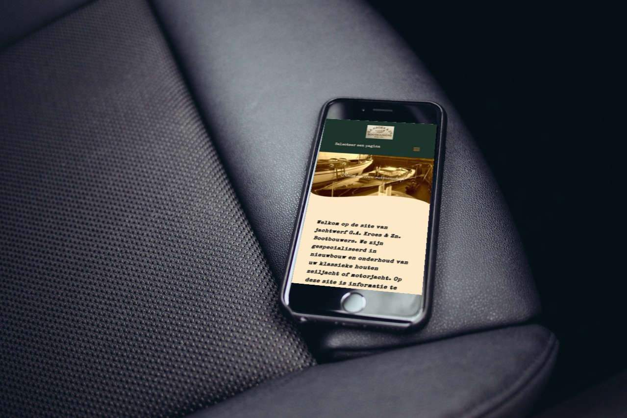Schermafbeelding website op smartphone